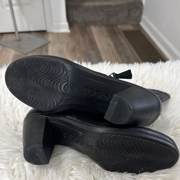 Ecco Women's Black Leather Ankle Boots Size 41 - Picture 6 of 11